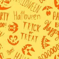 Doodle hand drawn Halloween endless pattern Vector illustration