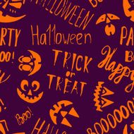 Doodle hand drawn Halloween endless pattern Vector illustration N3