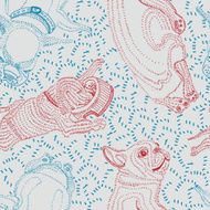 Doodle hand drawn dog seamless pattern Vector illustration