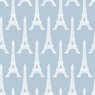 Eiffel Tower seamless pattern French vector background