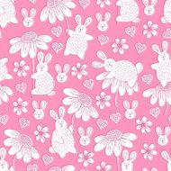 Seamless pattern with rabbits N2