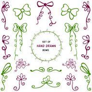 Set of hand drawn bows