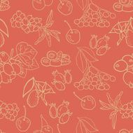 Seamless vector pattern with berries for autumn beverages N3