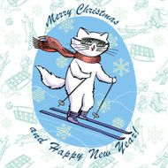 Cute cat winter card