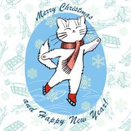 Cute cat winter card N3