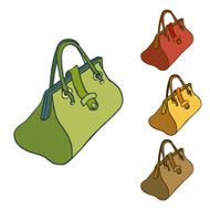 Old style colored fashion handbag simple vector sketch