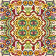 Vector floral geometric seamless pattern ethnic ornament N4