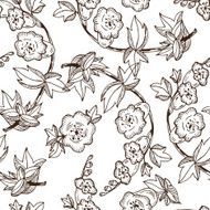 Bell flowers Seamless pattern with Vintage floral wallpaper N3