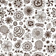 Flowers Seamless pattern with flowers Vintage floral wallpaper