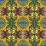 Vector floral geometric seamless pattern ethnic ornament N17