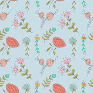 Hand drawn doodle vintage seamless pattern N22