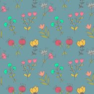 Hand drawn doodle vintage seamless pattern N23