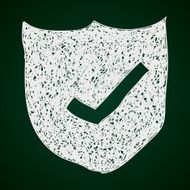 Simple doodle of a shield with tick N2