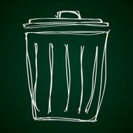 Simple doodle of a rubbish bin N2
