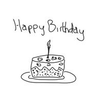 Simple doodle of a birthday cake N5
