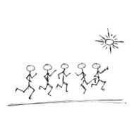 matchstick men playing in the sun