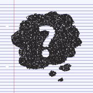 Simple doodle of a question mark thought bubble
