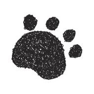 Simple doodle of a paw print