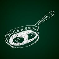 Simple doodle of a frying pan N2