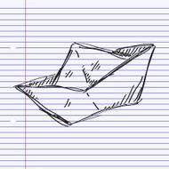 Simple doodle of a paper boat N2