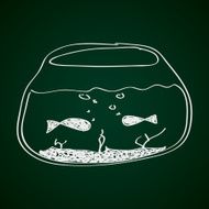 Simple doodle of a goldfish bowl N5