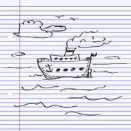 Simple doodle of a ship N4