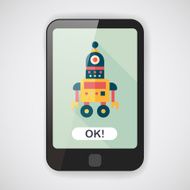 robot concept flat icon with long shadow eps10 N8