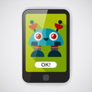 robot concept flat icon with long shadow eps10 N17