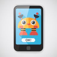 robot concept flat icon with long shadow eps10 N18