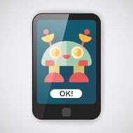 robot concept flat icon with long shadow eps10 N20