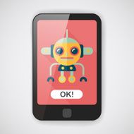 robot concept flat icon with long shadow eps10 N24