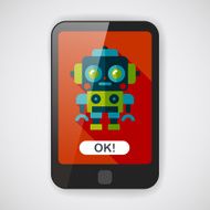 robot concept flat icon with long shadow eps10 N25