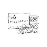 Simple doodle of a bank card N2