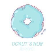 Hand drawn donut isolated Sweet pastry doodle illustration N3