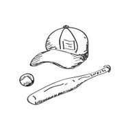 Simple doodle of baseball equipment N3