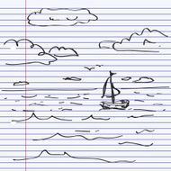 Simple doodle of a sailboat N2