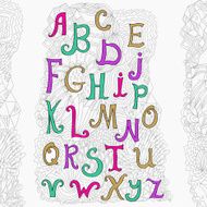 Vector hand drawn alphabet isolated on white background