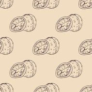 Outline walnut seamless pattern