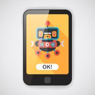 robot concept flat icon with long shadow eps10 N30