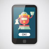 robot concept flat icon with long shadow eps10 N36