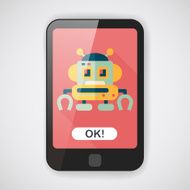 robot concept flat icon with long shadow eps10 N40