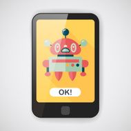 robot concept flat icon with long shadow eps10 N60