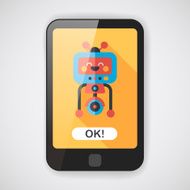 robot concept flat icon with long shadow eps10 N62