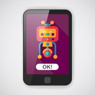robot concept flat icon with long shadow eps10 N63