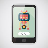 robot concept flat icon with long shadow eps10 N64