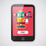 robot concept flat icon with long shadow eps10 N67