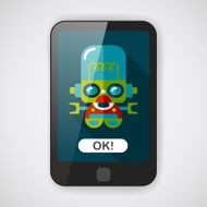 robot concept flat icon with long shadow eps10 N69