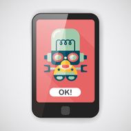 robot concept flat icon with long shadow eps10 N72
