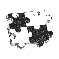 Simple doodle of a jigsaw piece N2