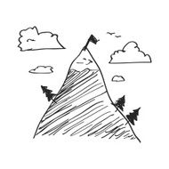Simple doodle of a mountain N2